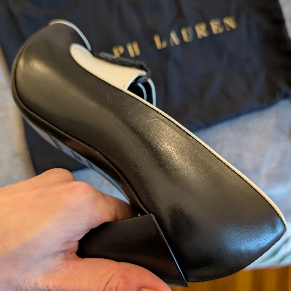 RALPH LAUREN PURPLE LABEL Katia/Spectator Heels W/DUST BAG. - Picture 15 of 16